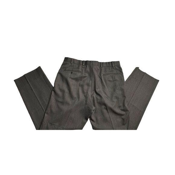 Brooks Brothers 346 Dress Pants Mens TAG-36x32 SEE DESC! Flat Gray Wool QK SHIP - Picture 2 of 11